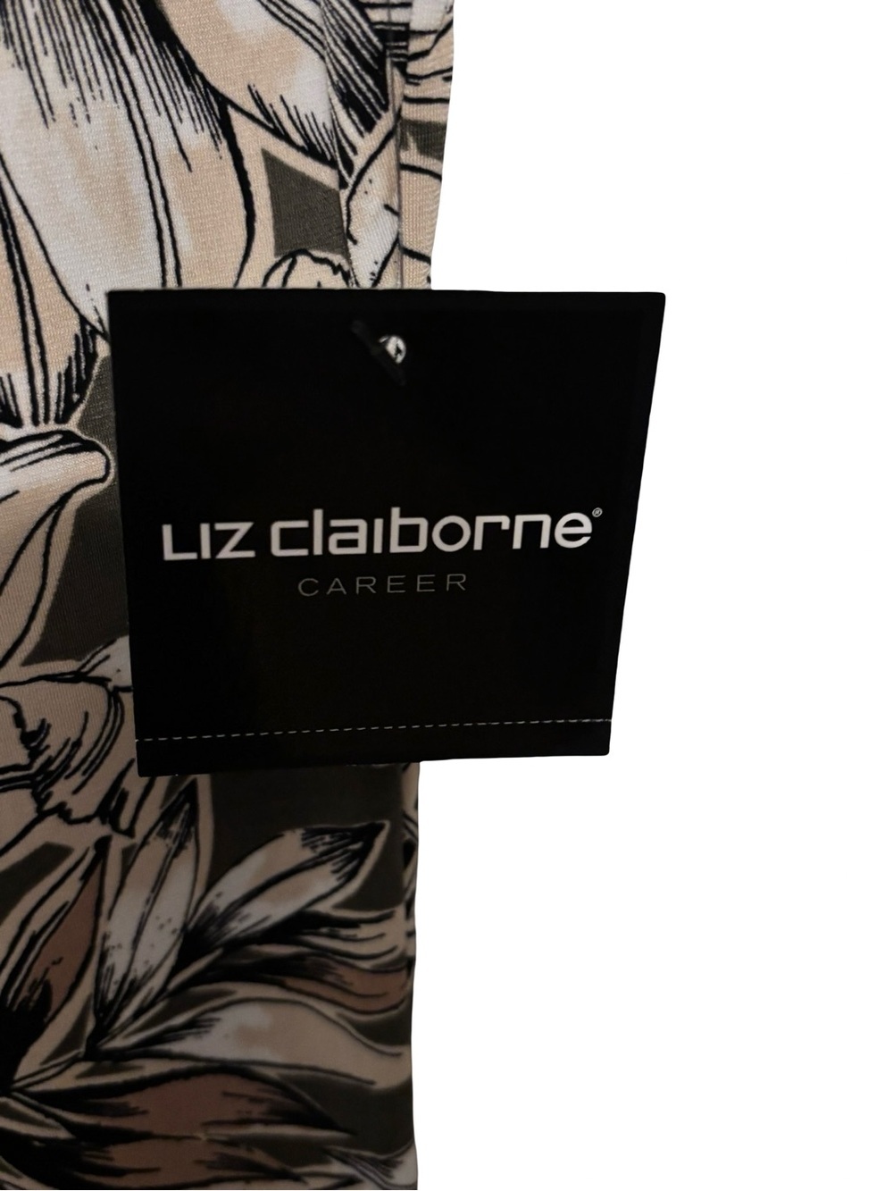 Liz Claiborne Olive Multi Floral Print Blouse - Picture 5 of 5